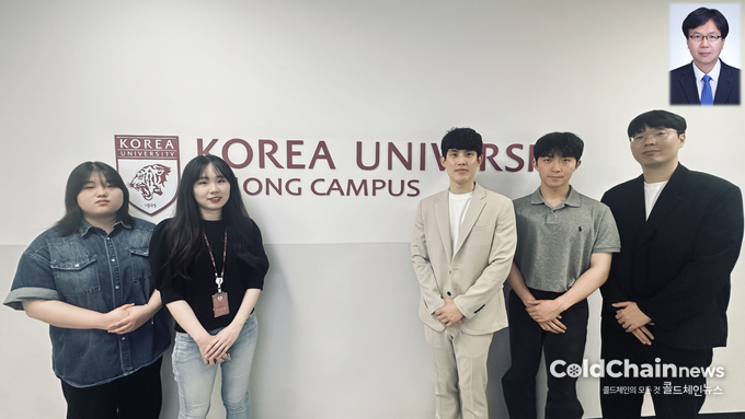 김도담 고려대 세종캠퍼스 학생, 소순애 고려대 세종캠퍼스 교수, 안준성 고려대 세종캠퍼스 교수, 양진혁 고려대 세종캠퍼스 학생, 하지환 국립한밭대학교 교수(좌부터), 정준호 한국기계연구원 박사(우측 상단).