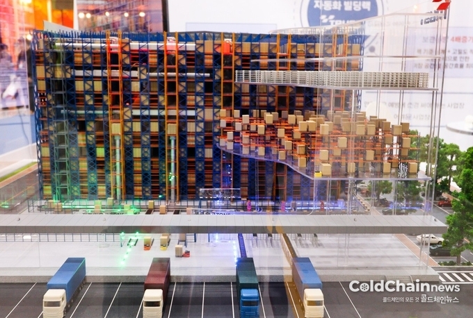 트러스트에이엔씨의 자동화빌딩랙 모형.