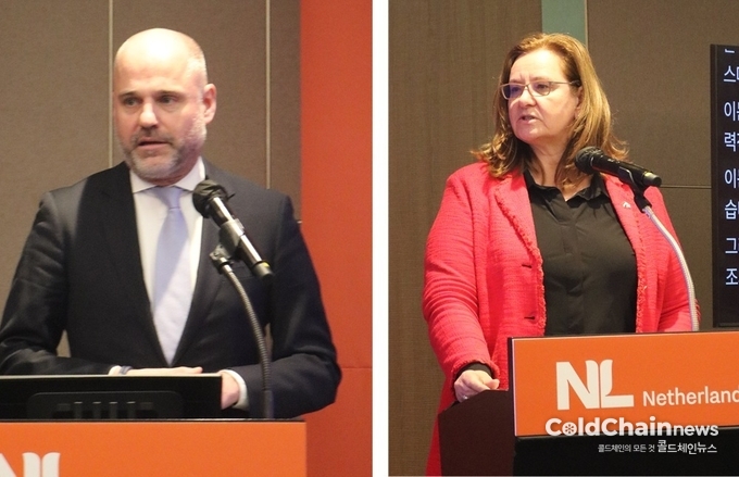 랄프 반 더 베이크 네덜란드 국제농업 및 식량안보국장(좌), 아우켜 더 프리스 네덜란드 통상개발장관.